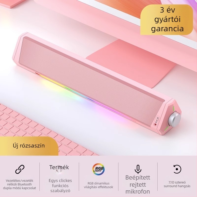 A010 Esports számítógép asztali hangszóró — Bluetooth + USB, két hangszóró, 10W, Dolby Digital