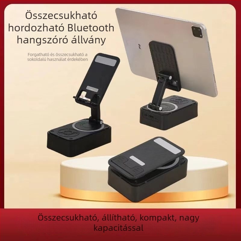 Asztali élő adás tartó Bluetooth hangszóróval és beépített akkumulátorral – 4 az 1-ben, okostelefonokhoz