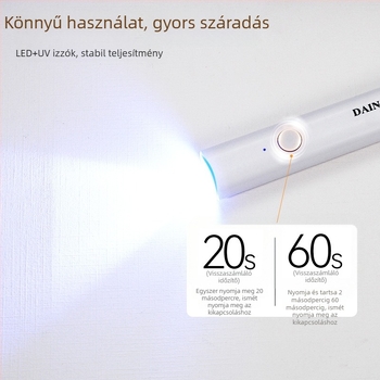 Mini hordozható körömlámpa gyors száradáshoz – Diamond White One-Line Lamp (Modell: Diamond White One-Line Lamp; Termékkód: SD-1025-S; Márka: Ensmann)