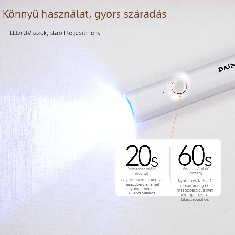 Mini hordozható körömlámpa gyors száradáshoz – Diamond White One-Line Lamp (Modell: Diamond White One-Line Lamp; Termékkód: SD-1025-S; Márka: Ensmann)