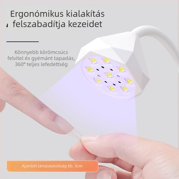 Manikűr fototerápiás készülék intelligens érzékelővel és újratölthető akkumulátorral, szalonminőségű lámpa; Diamond Table Lamp modell; Zhejiang eredetű; OEM