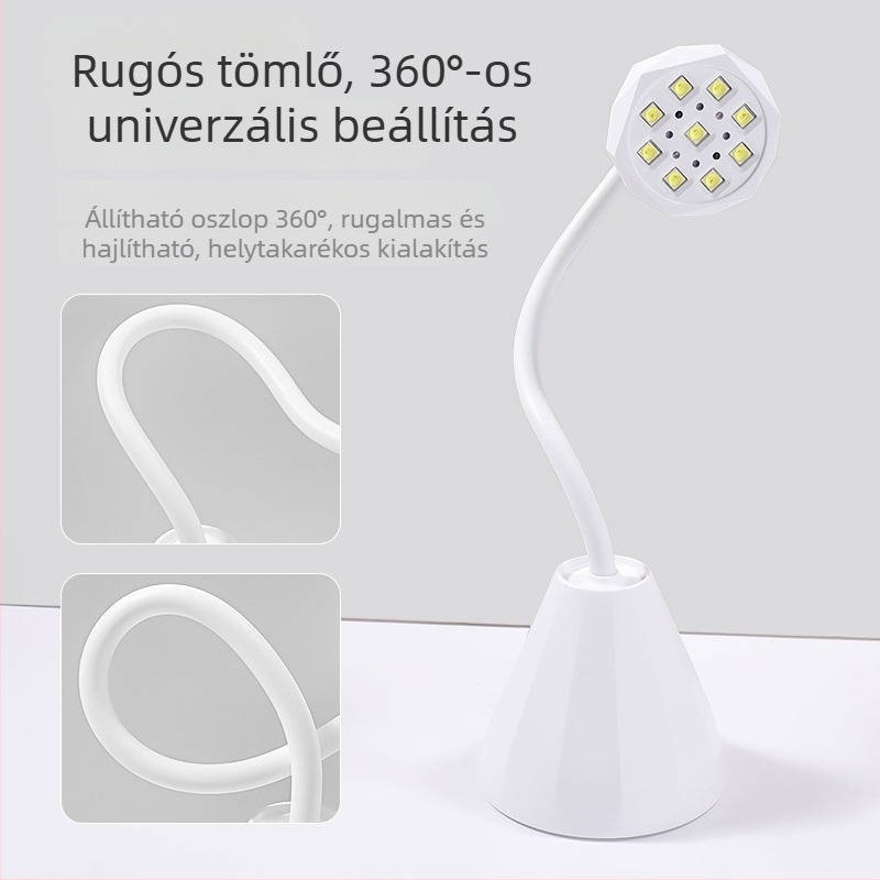Manikűr fototerápiás készülék intelligens érzékelővel és újratölthető akkumulátorral, szalonminőségű lámpa; Diamond Table Lamp modell; Zhejiang eredetű; OEM
