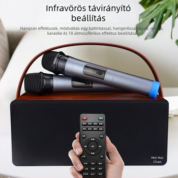 Otthoni karaoke mikrofonrendszer Bluetooth hangszórókkal, 2 hangszóró, 20 Hz–20 kHz, SNR 75 dB, beépített 6000 mAh akkumulátor