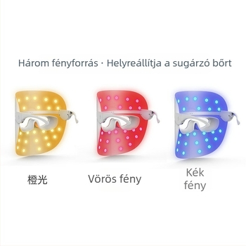 Hordozható otthoni LED háromszínű direkt fény arcmaszk fotonos bőrfelújításra – otthoni szépségápoló készülék
