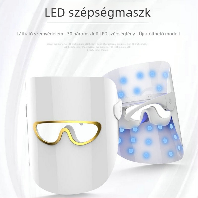 Hordozható otthoni LED háromszínű direkt fény arcmaszk fotonos bőrfelújításra – otthoni szépségápoló készülék