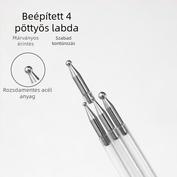 Manikűr Point Pen, öt az egyben, nyomógombos típusú eszköz, dupla fejű fúróval és vonalhúzó funkcióval, műanyag