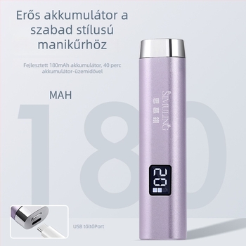 Manikűr lámpa intelligens szenzorral, gyors száradás, hordozható, újratölthető kézi lámpa (Modell: Smart Sensor Light; Márka: Si muling)