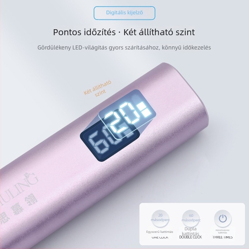 Manikűr lámpa intelligens szenzorral, gyors száradás, hordozható, újratölthető kézi lámpa (Modell: Smart Sensor Light; Márka: Si muling)