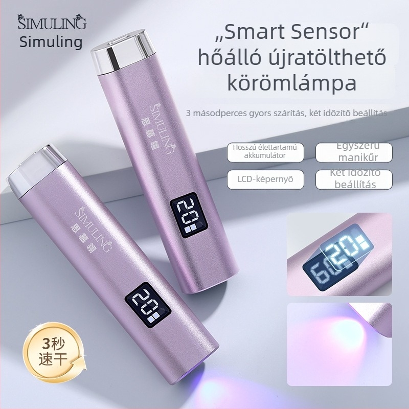 Manikűr lámpa intelligens szenzorral, gyors száradás, hordozható, újratölthető kézi lámpa (Modell: Smart Sensor Light; Márka: Si muling)