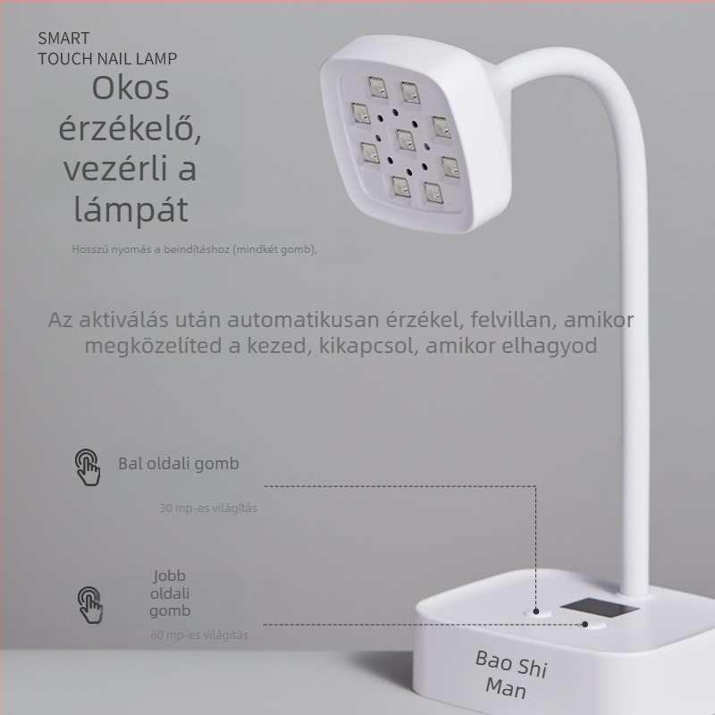 Köröm lámpa asztali lótusz mintázattal, újratölthető, szenzoros, 27W, Modell 223