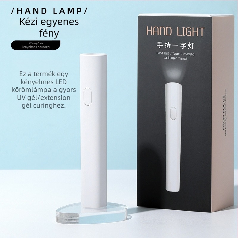 Köröm-fototerápiás lámpa, kézi, hordozható, újratölthető energiaellátással, modell: Hand Held One-Word Lamp