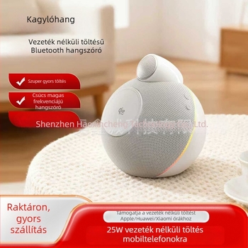 Vezeték nélküli töltésű Bluetooth hangszóró, 2 hangszóróval, 15W, Bluetooth 5.3, 100Hz-20kHz