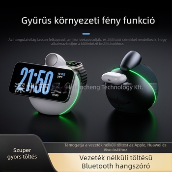 Vezeték nélküli töltésű Bluetooth hangszóró, 2 hangszóróval, 15W, Bluetooth 5.3, 100Hz-20kHz