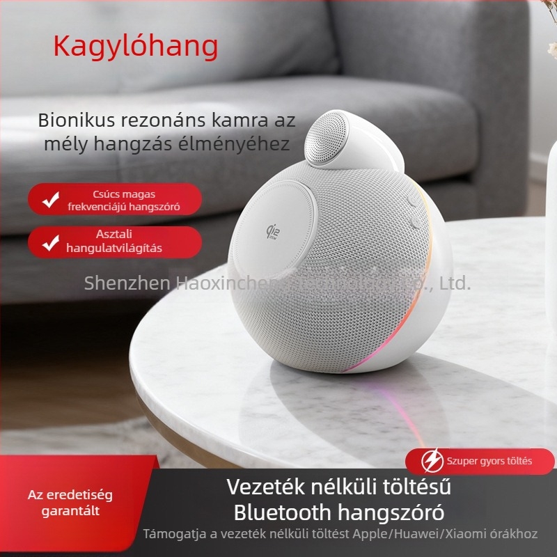 Vezeték nélküli töltésű Bluetooth hangszóró, 2 hangszóróval, 15W, Bluetooth 5.3, 100Hz-20kHz
