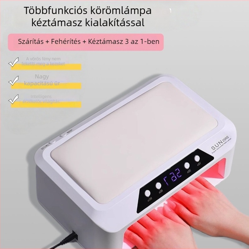 Körömlámpa kéz párnával — multifunkcionális 3 az 1-ben fototerápiás lámpa a gél-lakk gyors száradásához