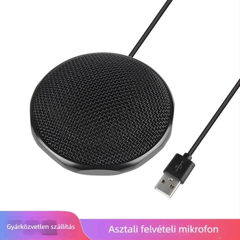 USB omnidireziós kondenzátormikrofon karaokehoz, játékokhoz és találkozókhoz — 100 Hz–20 kHz, SNR ≥70 dB, Plug‑and‑Play USB