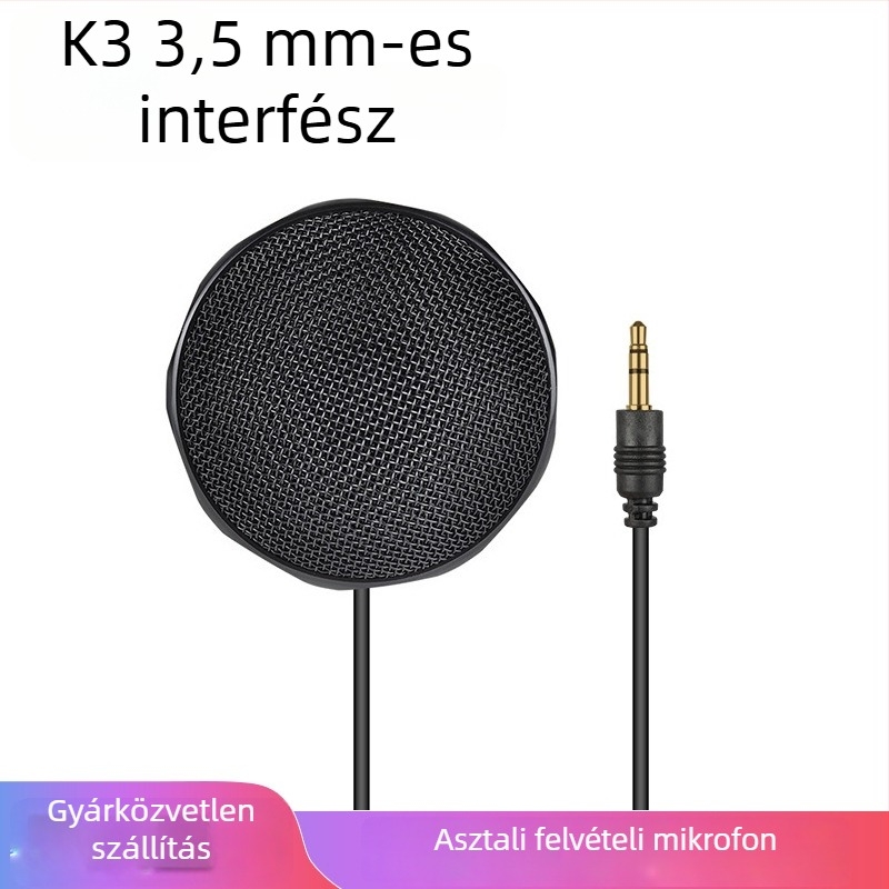 USB omnidireziós kondenzátormikrofon karaokehoz, játékokhoz és találkozókhoz — 100 Hz–20 kHz, SNR ≥70 dB, Plug‑and‑Play USB