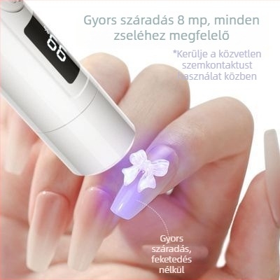 Kézben tartható manikűrlámpa kijelzővel, kompakt hordozható manikűr lámpa beépített akkumulátorral