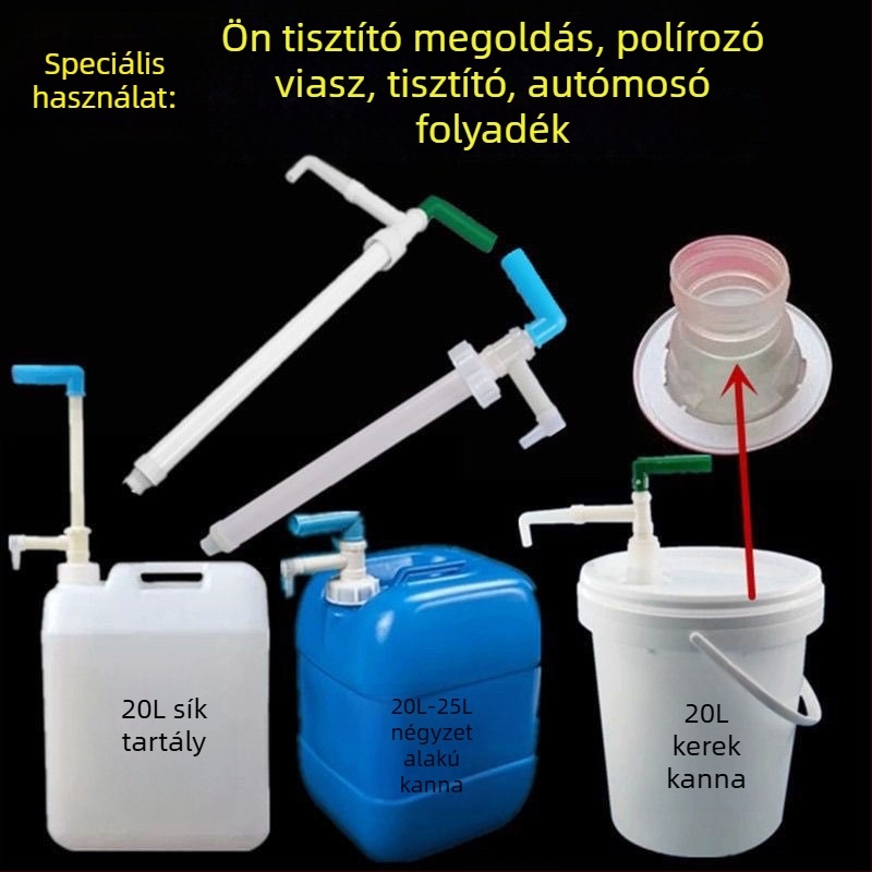 Autómosó folyadék adagoló öntisztító pumpával, kézi nyomófej és olajpumpa