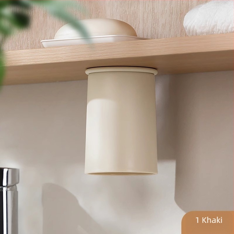 Tükör alatti mágneses fogkefetartó és szájöblítő pohár tartó, műanyag, fúrás nélküli rögzítés, négytagú család számára (anyag: műanyag; funkció: mágneses rögzítés; szerelés: fúrás nélküli)