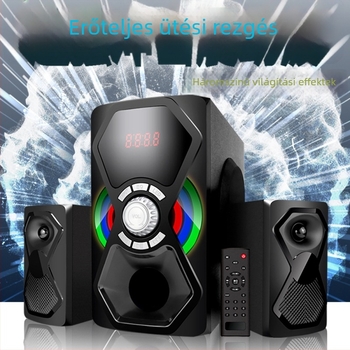 2.1‑csatornás Bluetooth multimédiás hangrendszer subwooferes erősítővel (BT 5.3; 80W; 20 Hz–20 kHz; 360° Surround; RGB világítás)