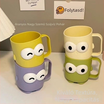 Szájöblítő pohár és fogkefés pohár kreatív fogantyúval — Műanyag, Márka: Other, Termékkód: Cartoon mouthwash cup, importált: Nem