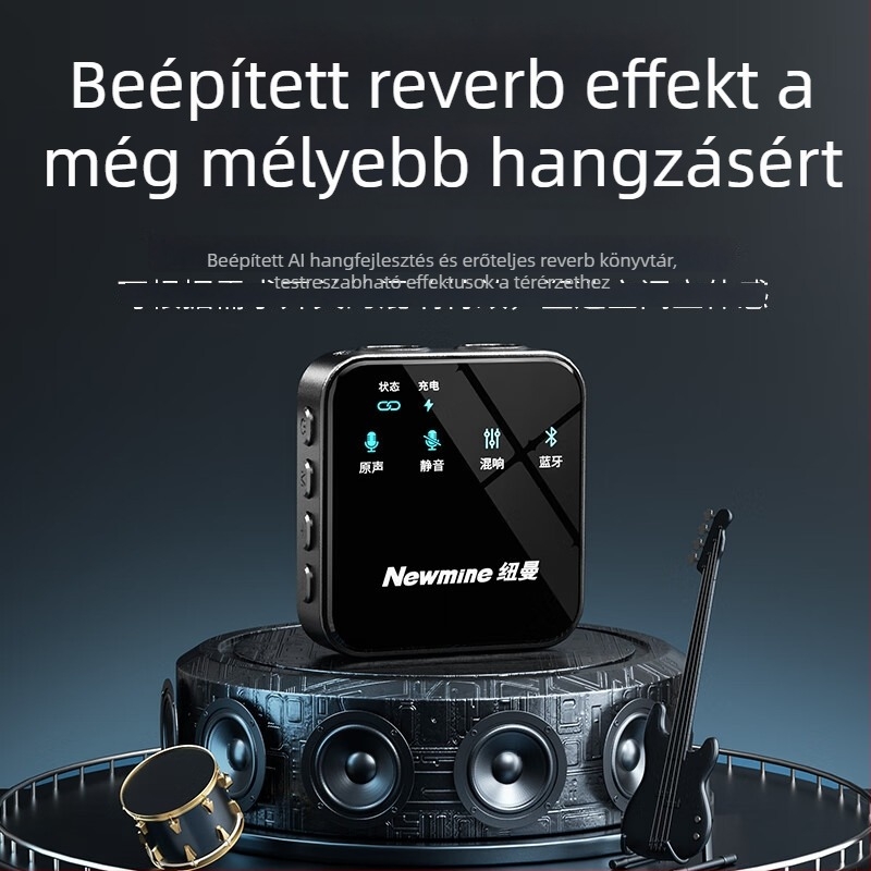 Newman MC205 Lavalier mikrofon, omnidirekcionális, beépített 100–300 mAh akkumulátor, üzemidő 6–8 óra