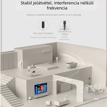 Vezeték nélküli kézi mikrofon karaoke otthonra | 1–2 eszköz támogatás | Cserélhető 500–800 mAh akkumulátor | Üzemidő 8–12 óra | SNR ≥70 dB | mozgó tekercs