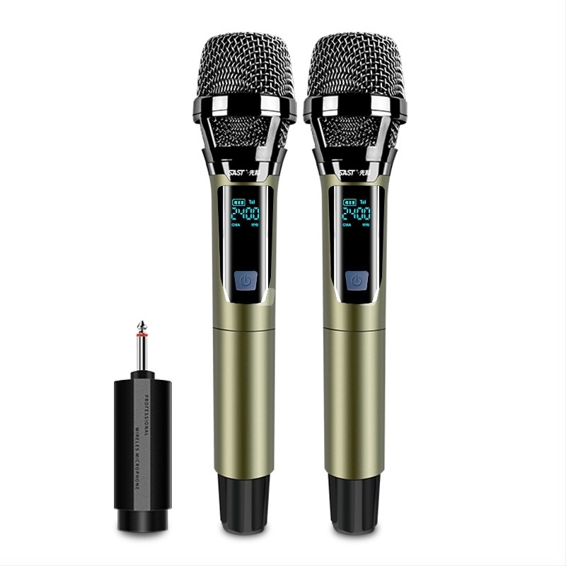 Vezeték nélküli kézi mikrofon karaoke otthonra | 1–2 eszköz támogatás | Cserélhető 500–800 mAh akkumulátor | Üzemidő 8–12 óra | SNR ≥70 dB | mozgó tekercs