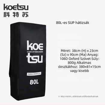Koetsu SUP deszkához hátizsák, felfújható, 125L kapacitás, Oxford anyag