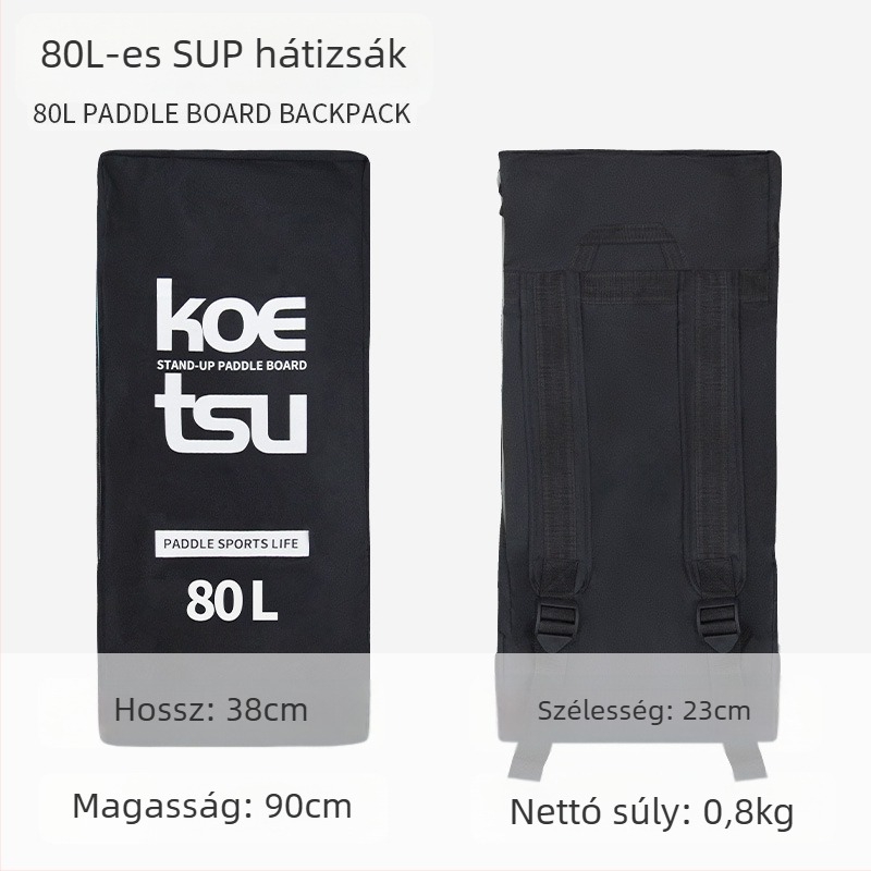 Koetsu SUP deszkához hátizsák, felfújható, 125L kapacitás, Oxford anyag