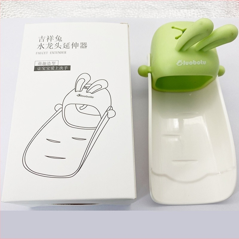 Csaptelep hosszabbító aranyos nyuszis dizájnnal (Silikon; Fröccsenés elleni védelem; Sorozat: Csaptelep hosszabbító; 2025-ben kerül piacra)