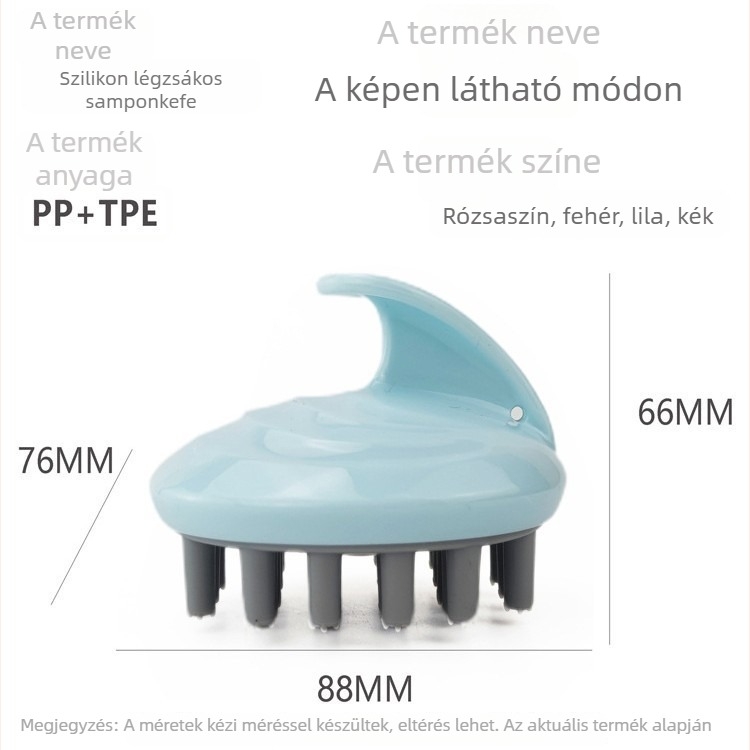 Felnőtteknek szóló samponkefe, masszírozó ecset, hajkefe, viszketés elleni fejkaparó, puha fogak, könnyen tisztítható