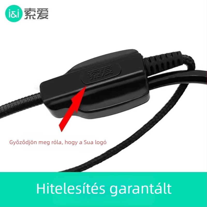 Soaring vezetékes fejhallgató lavalier mikrofonnal, Bluetooth 5.0, 100 Hz-20 kHz, SNR ≥60 dB