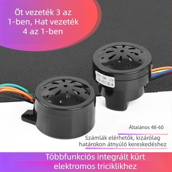 Elektromos tricikli kürt – 4 az 1-ben hangszóró, hátrameneti hang, lopás elleni védelem (12V, 10W, 1Ω)
