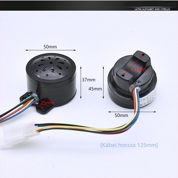 Elektromos tricikli kürt – 4 az 1-ben hangszóró, hátrameneti hang, lopás elleni védelem (12V, 10W, 1Ω)