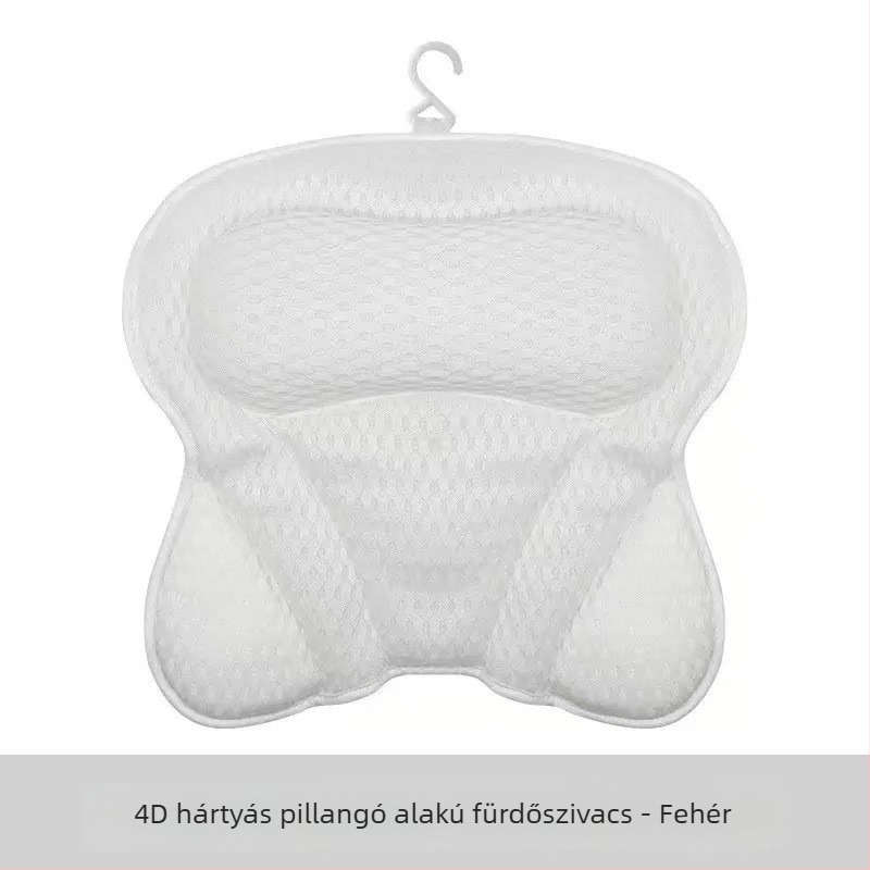 Fürdőszobai párna 3D hálós kialakítással, vákuumos rögzítéssel, csúszásmentes, poliészter, géppel mosható