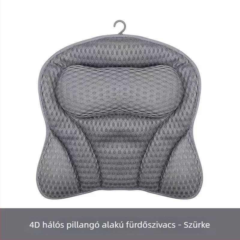 Fürdőszobai párna 3D hálós kialakítással, vákuumos rögzítéssel, csúszásmentes, poliészter, géppel mosható
