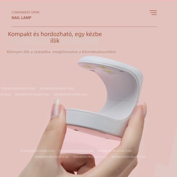 Han Ying mini fototerápiás lámpa körmök számára, nyitott hordozható kivitelezés, újratölthető, nettó tartalom 68