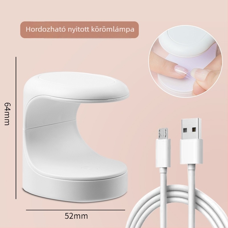 Han Ying mini fototerápiás lámpa körmök számára, nyitott hordozható kivitelezés, újratölthető, nettó tartalom 68