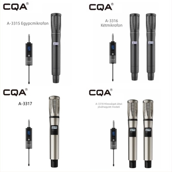 Vezeték nélküli professzionális mikrofon CQA3317/3318 — élő adásra tervezve, beépített 4000–6000 mAh-s akkumulátor, frekvenciaválasz 60 Hz–15 kHz