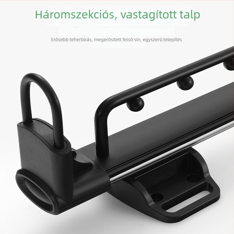 Felsőrögzítésű teleszkópos ruhafogas, gardróbsín egyetlen rúddal és kihúzható nadrágpolccal