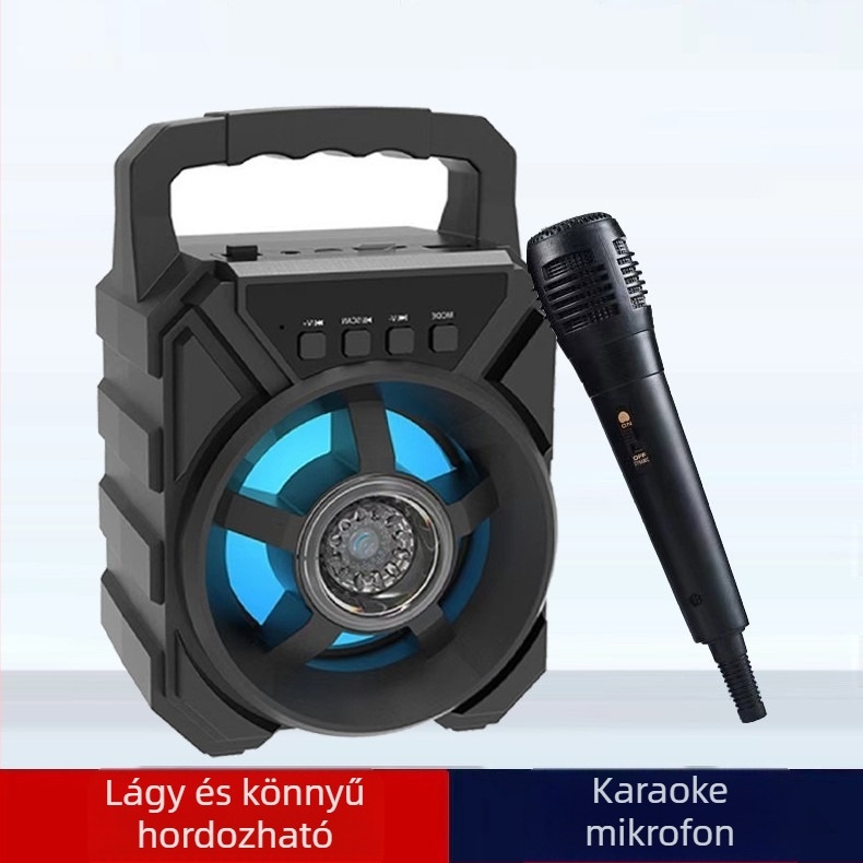 3 hüvelykes hordozható Bluetooth hangszóró, kültéri használatra, 5W, Bluetooth 5.3, beépített akkumulátor, 100 Hz–20 kHz, SNR ≥75 dB, hatótáv 10 m