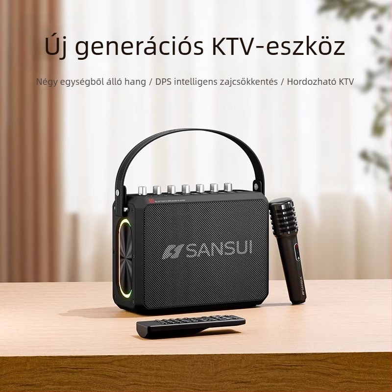 Kültéri Bluetooth karaoke hangszóró mindent egyben beépített akkumulátorral, 75W, frekvencia-tartomány 100Hz-20kHz, SNR ≥70dB, 4000–6000mAh
