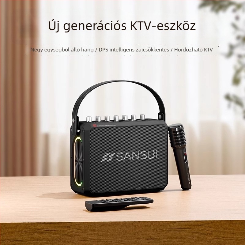 Kültéri Bluetooth karaoke hangszóró mindent egyben beépített akkumulátorral, 75W, frekvencia-tartomány 100Hz-20kHz, SNR ≥70dB, 4000–6000mAh