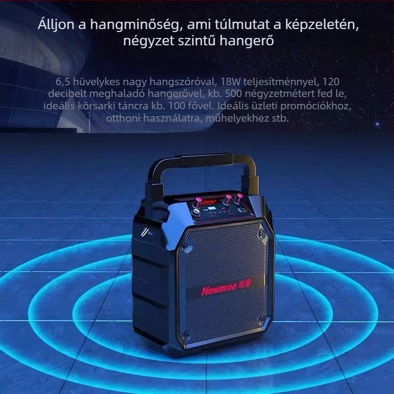Newman K97 Hordozható Bluetooth hangszóró – 18W kimenet, Bluetooth 5.0, beépített 4000–6000mAh akkumulátor, frekvenciasáv 100 Hz–20 kHz, SNR ≥75 dB