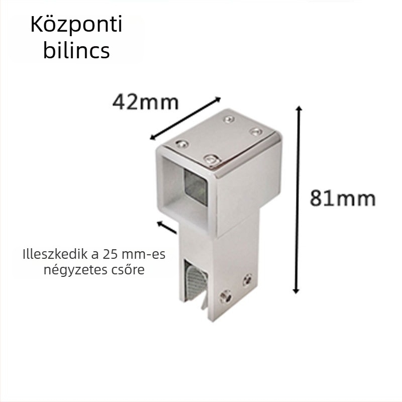 Négyzetes csőcsatlakozó zuhanykabinhoz, 304 rozsdamentes acél, modell YD-511A, polírozott felület