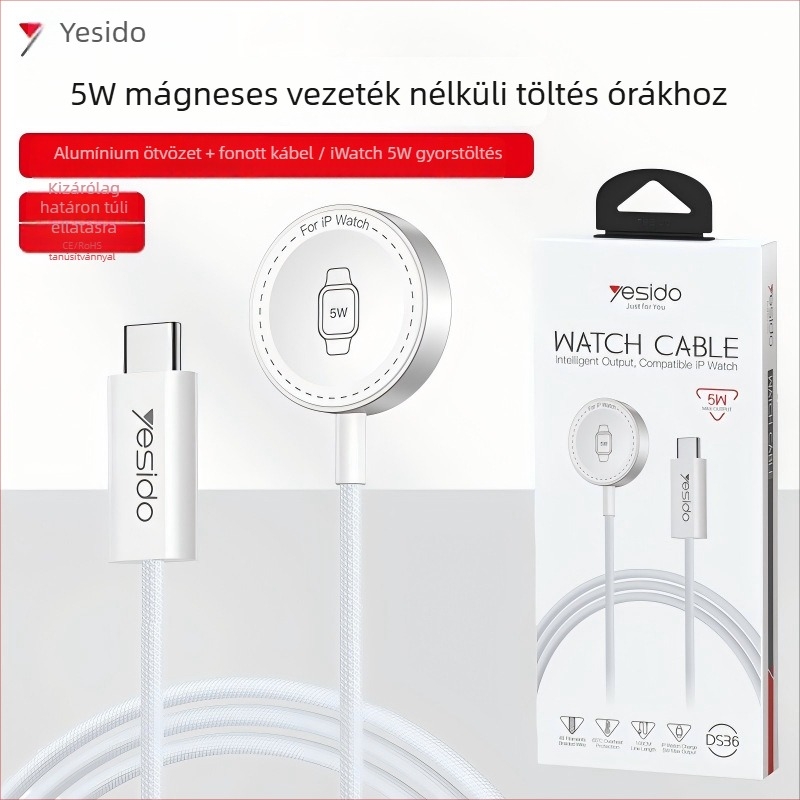 Yesido Vezeték nélküli töltő Apple Watch-hoz mágneses adatkábellel