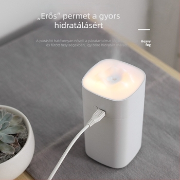 Otthoni és irodai négyzet alakú éjszakai fény, mini USB párásítóval és személyre szabott logó nyomtatással a levegő tisztításáért