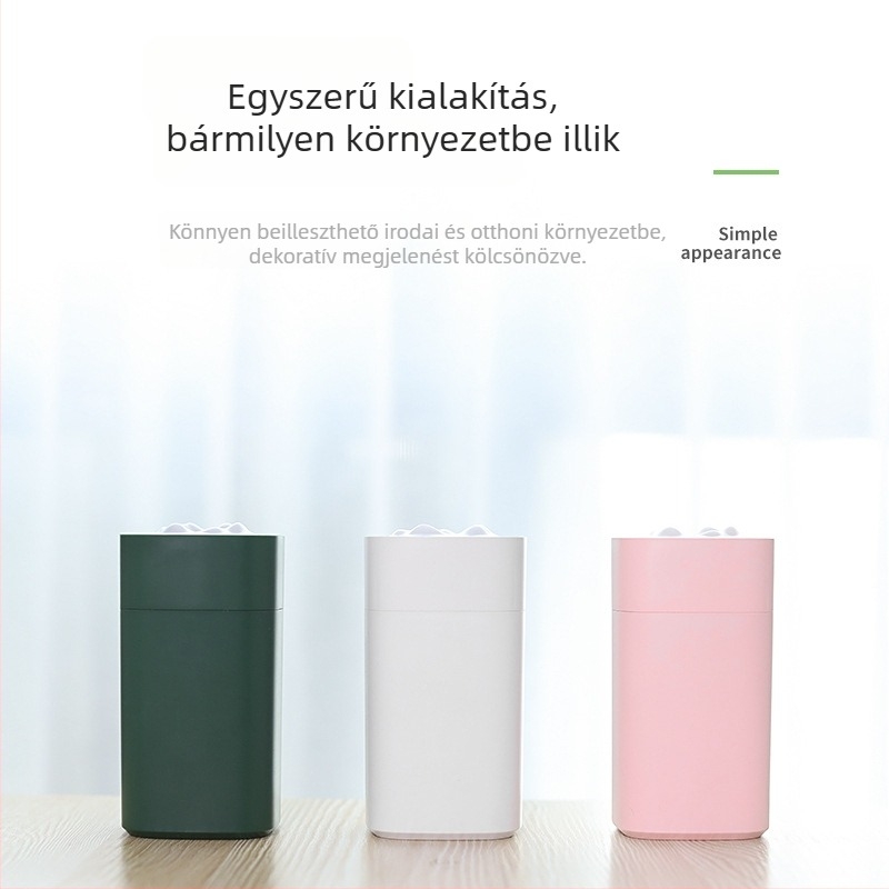 Otthoni és irodai négyzet alakú éjszakai fény, mini USB párásítóval és személyre szabott logó nyomtatással a levegő tisztításáért